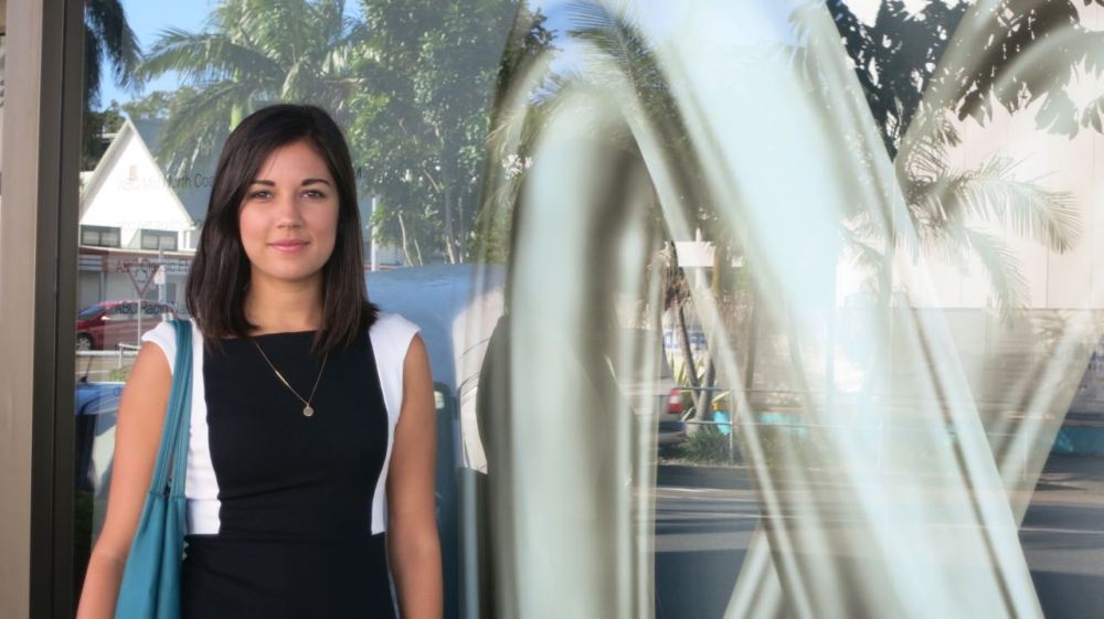 Ruby outside ABC office in Coffs Harbour