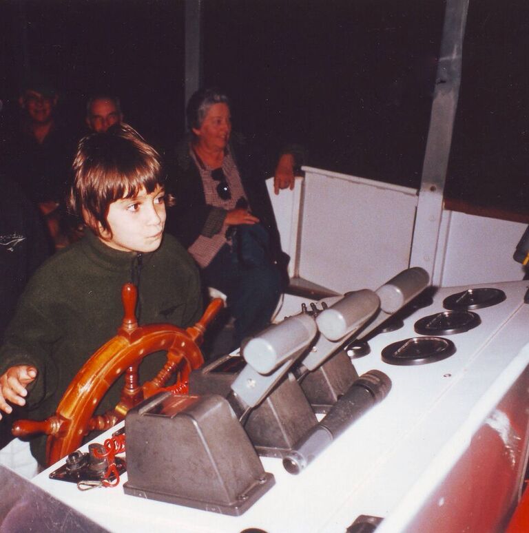 Clare driving the ferry_blog