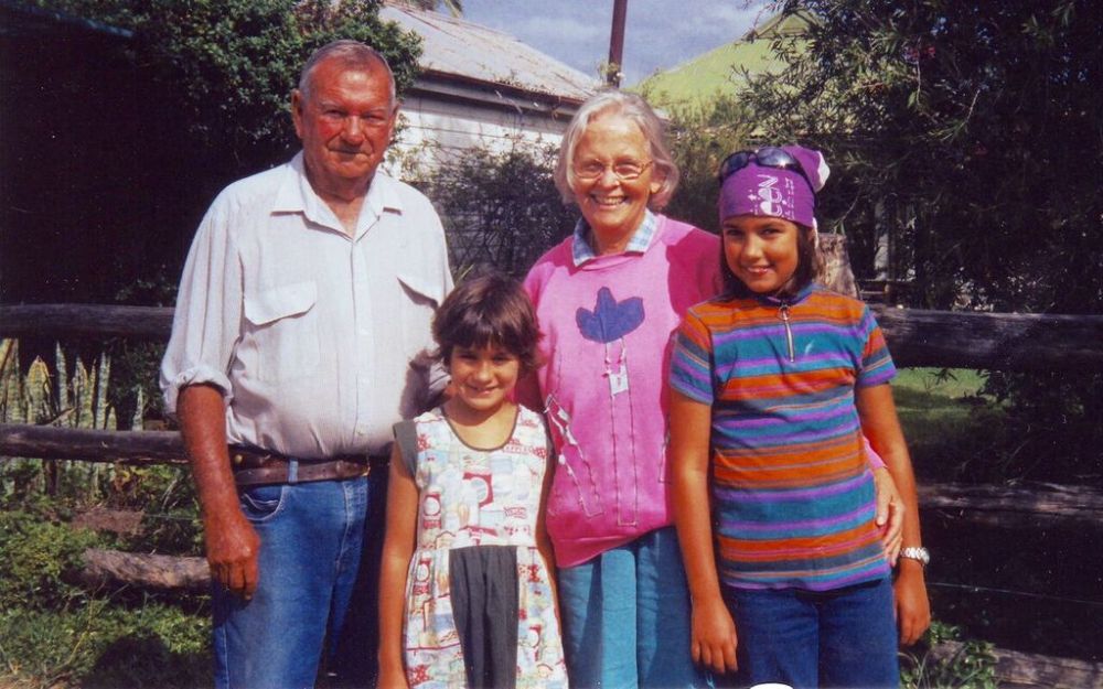 Photo of our hosts, John and Marie Chandler, with the girls