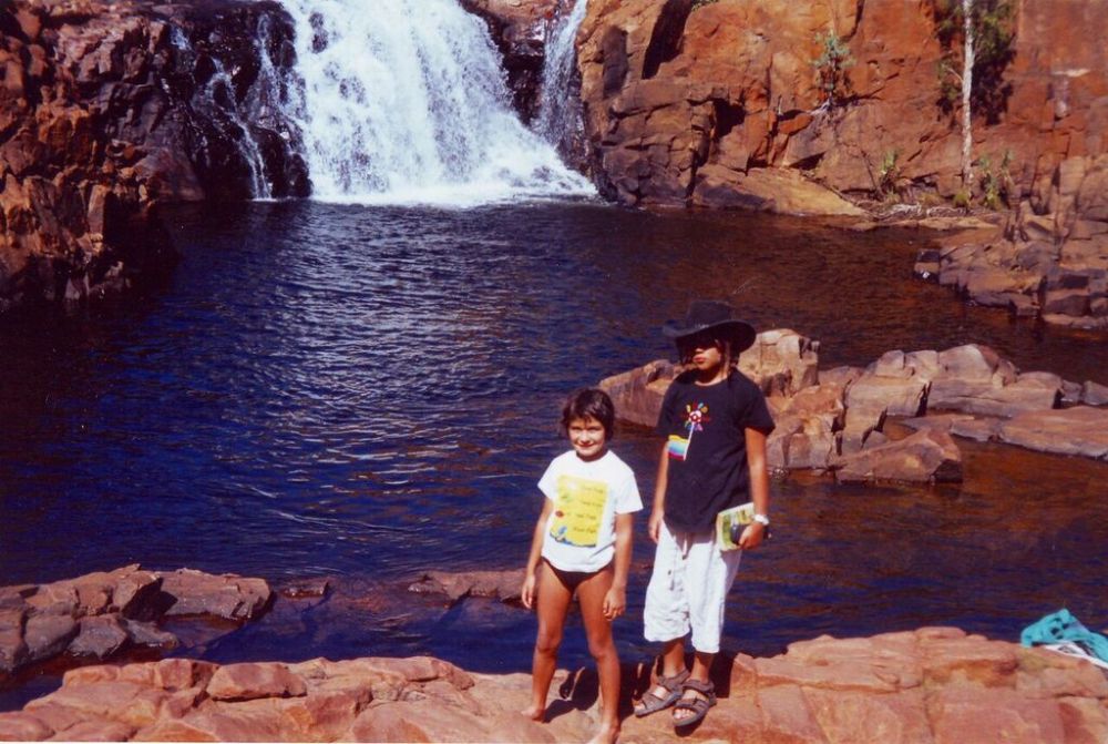 Clare and Ruby at one of the pools