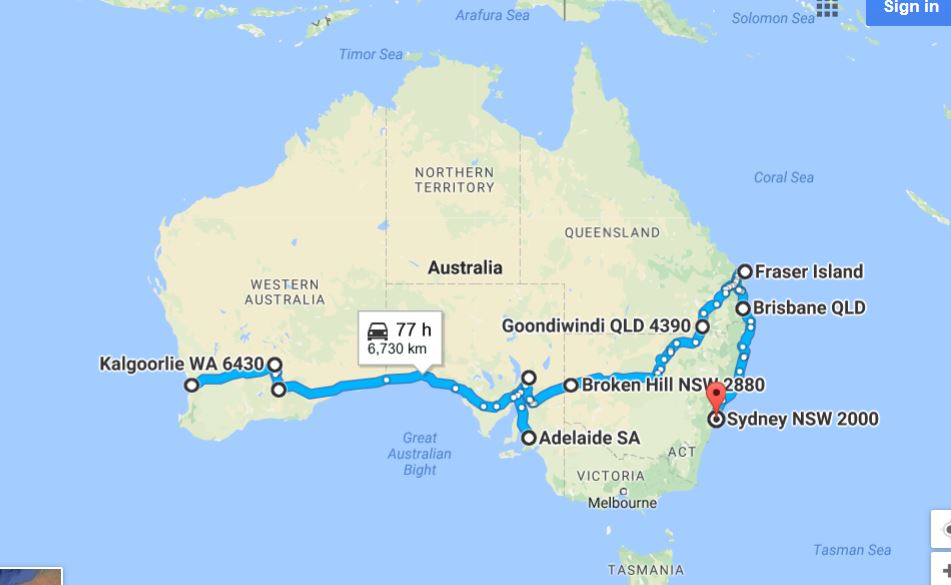 Perth to Sydney